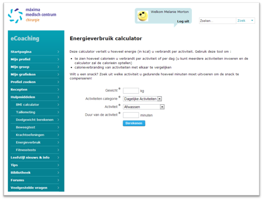 Hulpmiddelen: Energieverbruik Calculator